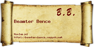 Beamter Bence névjegykártya